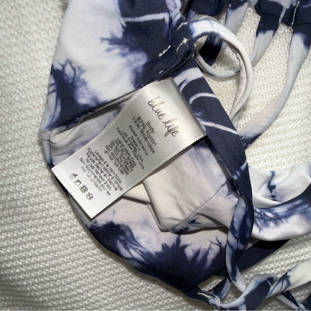 Blue Life Blue and White Tie-Dye Bikini Top - Picture 4 of 4